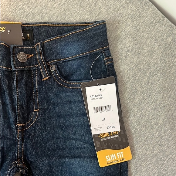 Lee Slim Fit Regular Stretch Dark Blue Denim Jeans Pants 2T Tapered Leg​​ - Picture 3 of 6